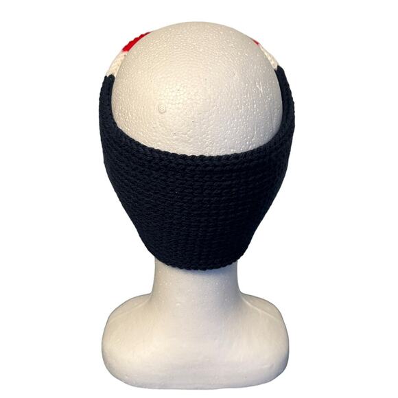 Hand Knit Twist Front Red, White &‎ Blue blue ear warmer Headband, adult size - Picture 4 of 5